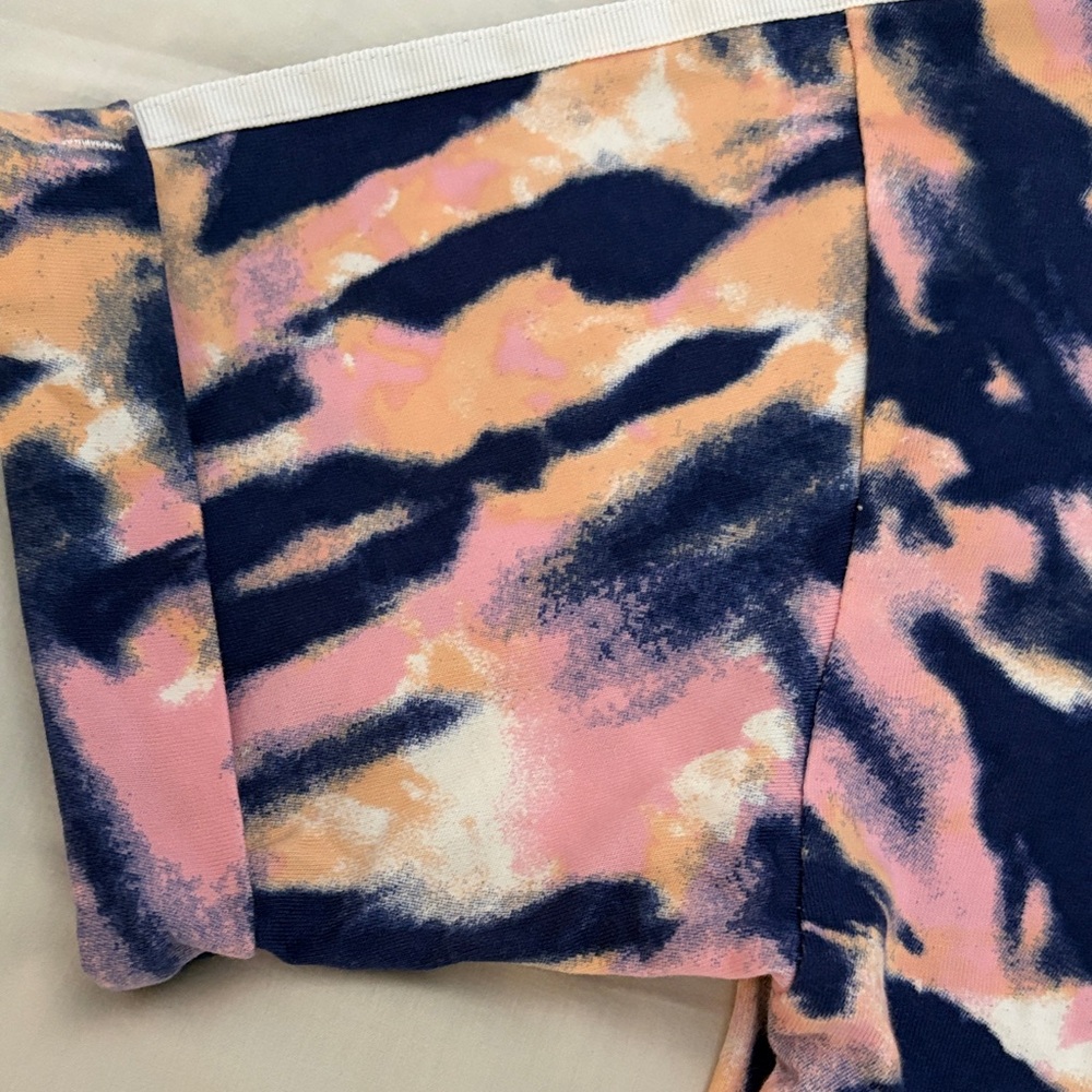 Adidas crop top short Sleeve Tie-Dye Tee - Pink, Blue, and White - Picture 6 of 9